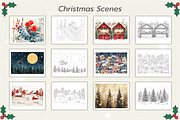 150 Christmas Coloring Pages Bundle, a Seasonal Illustration by Daffodil Dream Studio (Thumbnail 4 of 18)