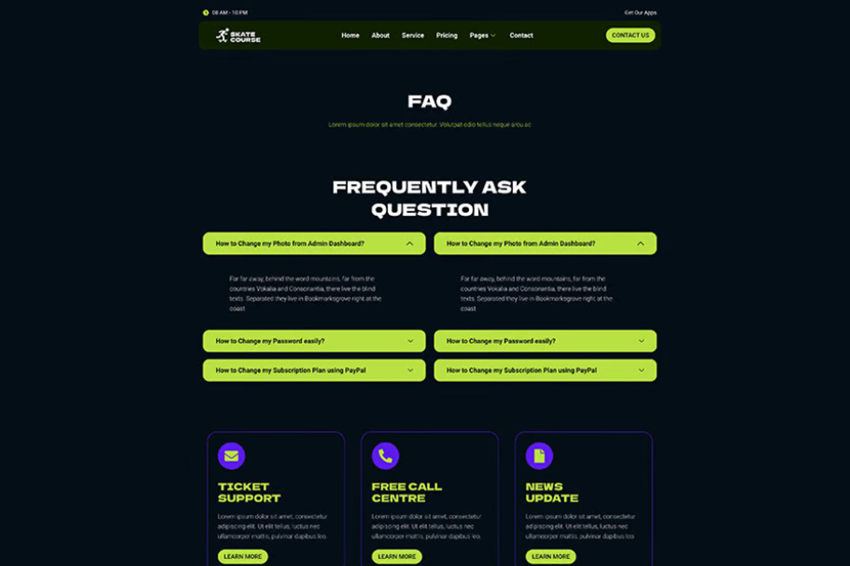 Skateboard Lesson Elementor Kit, a WordPress Template by UInstrument (Photo 8 of 10)