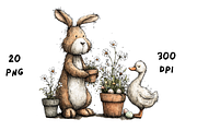 Whimsical Floral Bunny and Duck, an Animal Illustration by GiraffeCreative (Thumbnail 7 of 20)