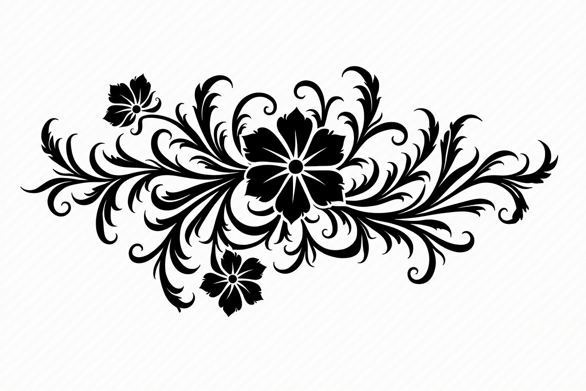 Vintage Flower Ornament Set, an Illustration by Creativeshirt (Photo 6 of 21)