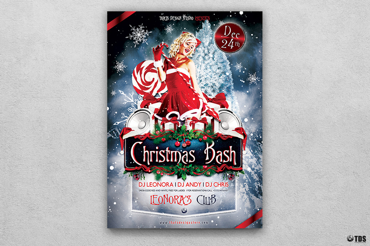 Christmas Bash Flyer Template V1, a Flyer Template by ThatsDesignArt (Photo 1 of 7)