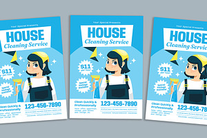 House Cleaning Service Flyer, a Flyer Template by Gumico Studio.