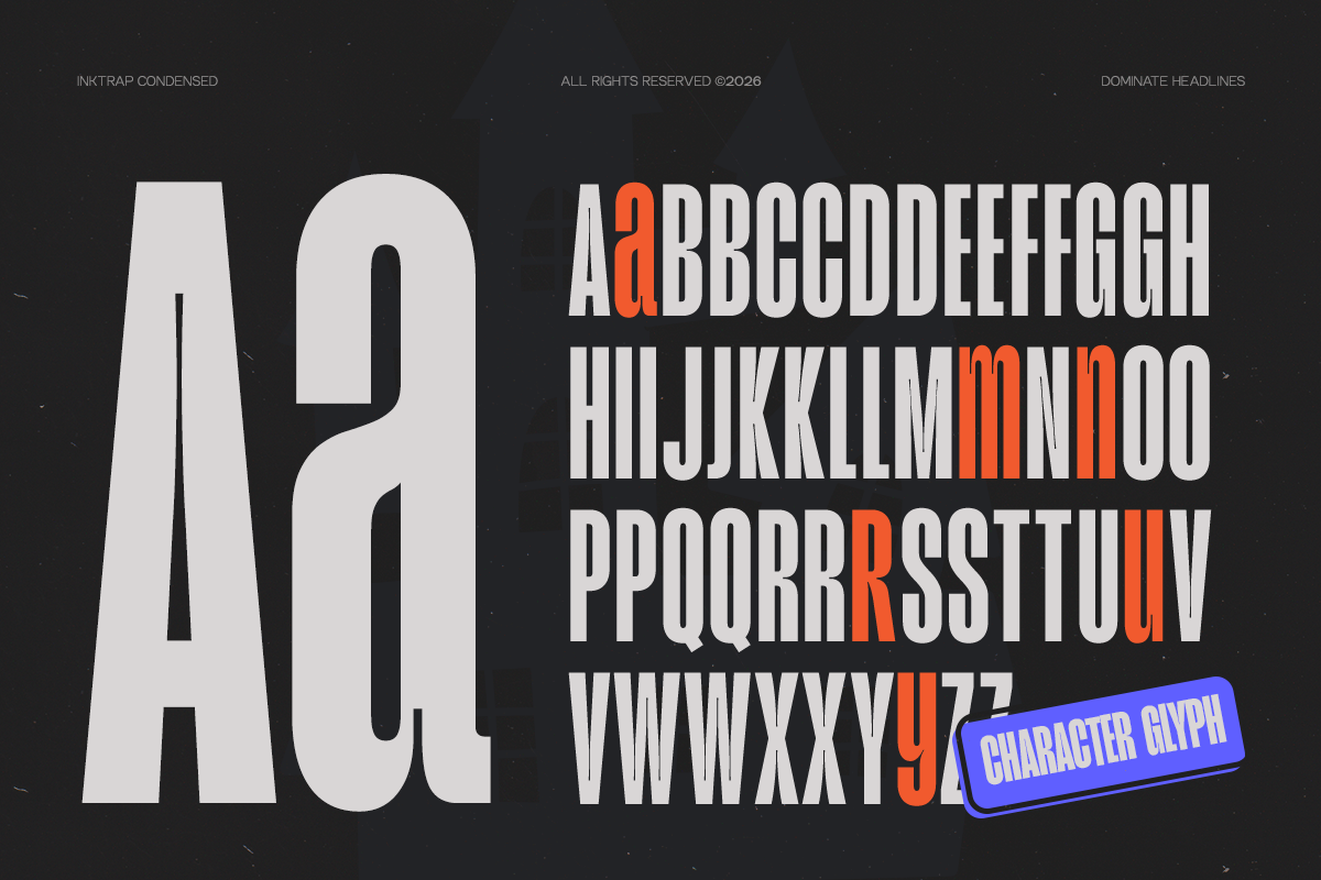 GC Magnu - Inktrap Condensed, a Sans Serif Font by Glyphonic (Photo 9 of 15)
