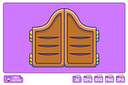 Wildwest Door Cartoon Vector Icons, an Object Illustration by Artstorystudio (Thumbnail 1 of 3)