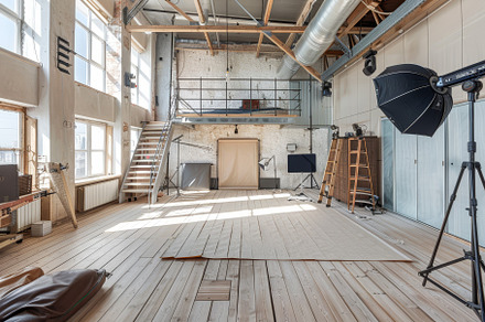A bright, airy photography studio wi, a Photo by Tanuart