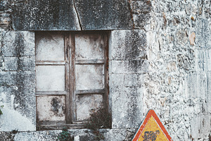 Old wall with warning sign, an Architecture Photo by SkyNext