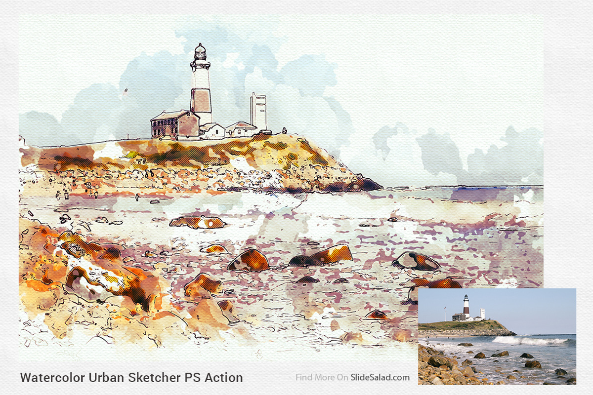 Watercolor Urban Sketcher PS Action, an Action Add-On by SlideSalad (Photo 10 of 21)