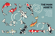 Koi Fish Japanese Carp Illustration, an Illustration by ARQAM Studio (Thumbnail 2 of 10)