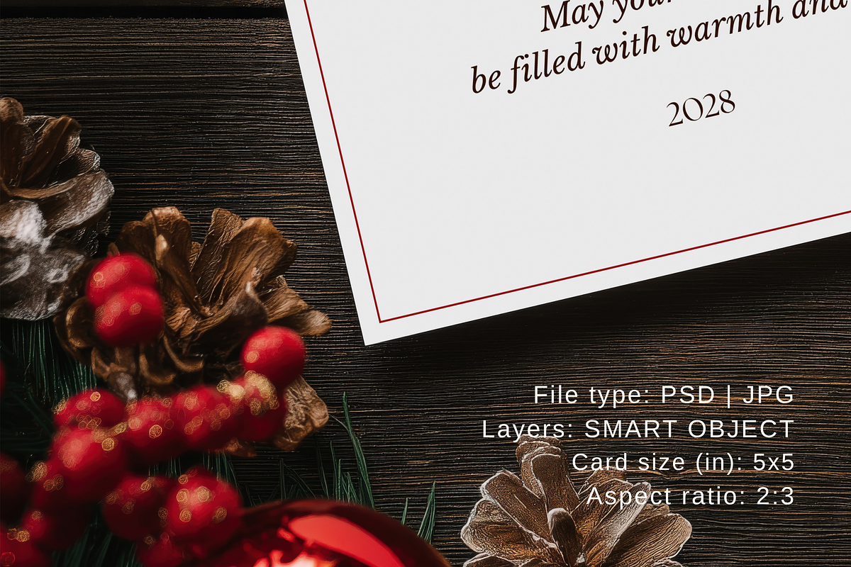 5x5 Christmas Greeting Card Mockup, an Advertising Mockup by Serenefeeling (Photo 4 of 7)