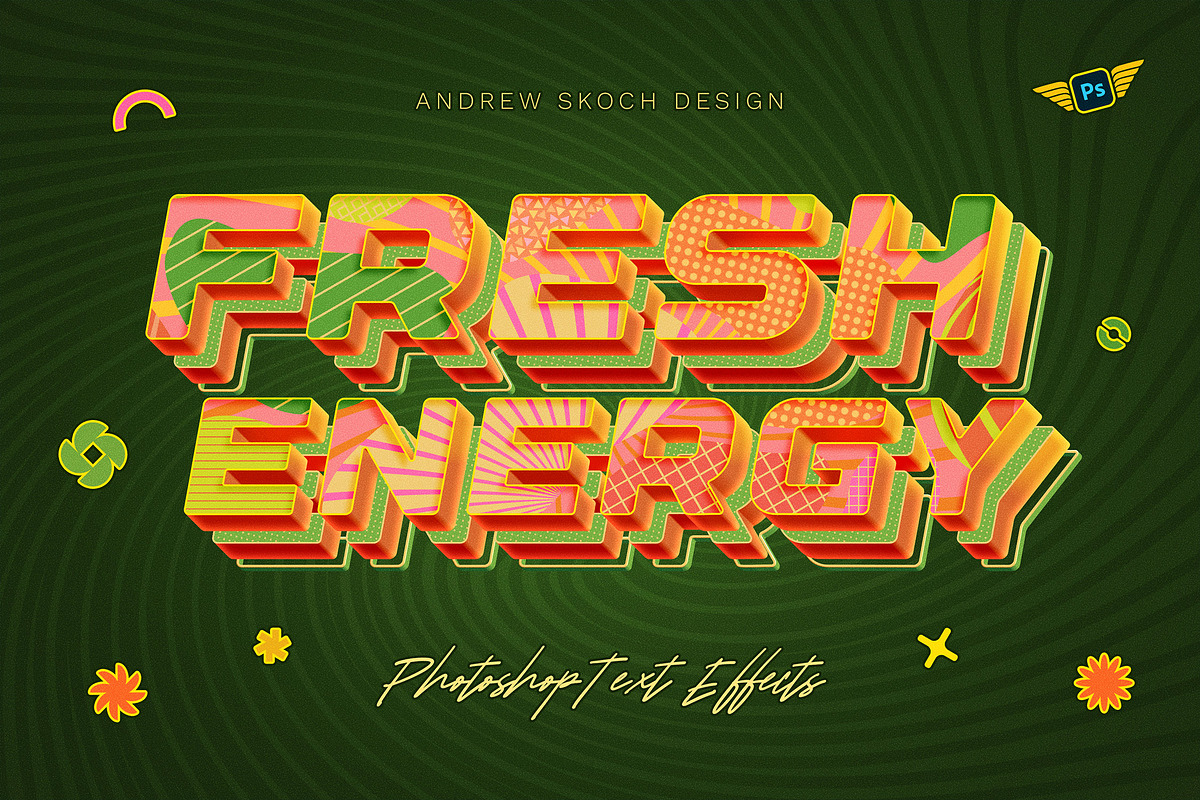 Sliced 3D Text Effects – 6 PSD, a Layer Style Add-On by Andrew Skoch Design (Photo 7 of 9)