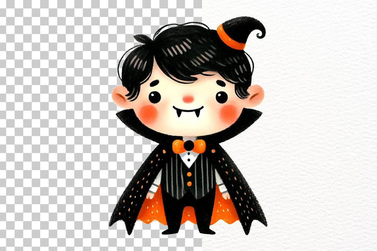 Cute Watercolor Orange Halloween PNG, a Seasonal Illustration by Nicolle's Colorful Art (Photo 6 of 6)