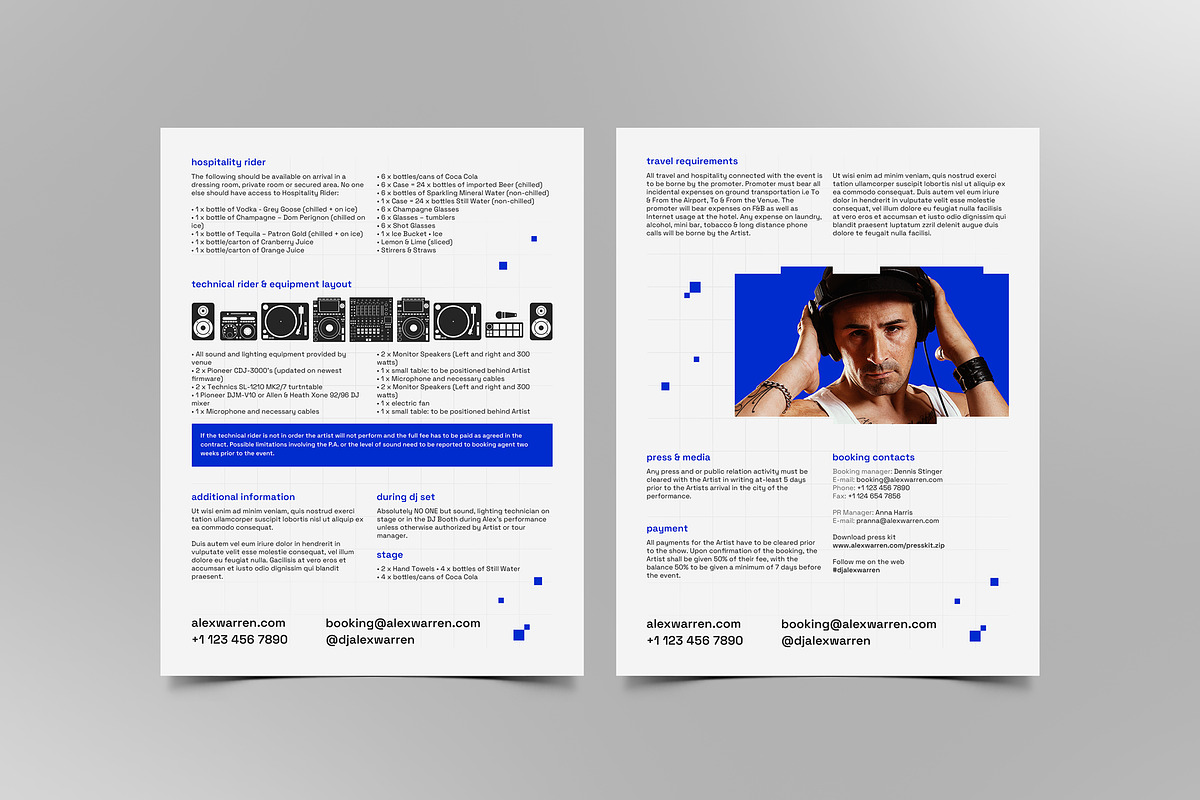 DJ Press kit EPK / Media Kit Template preview 3