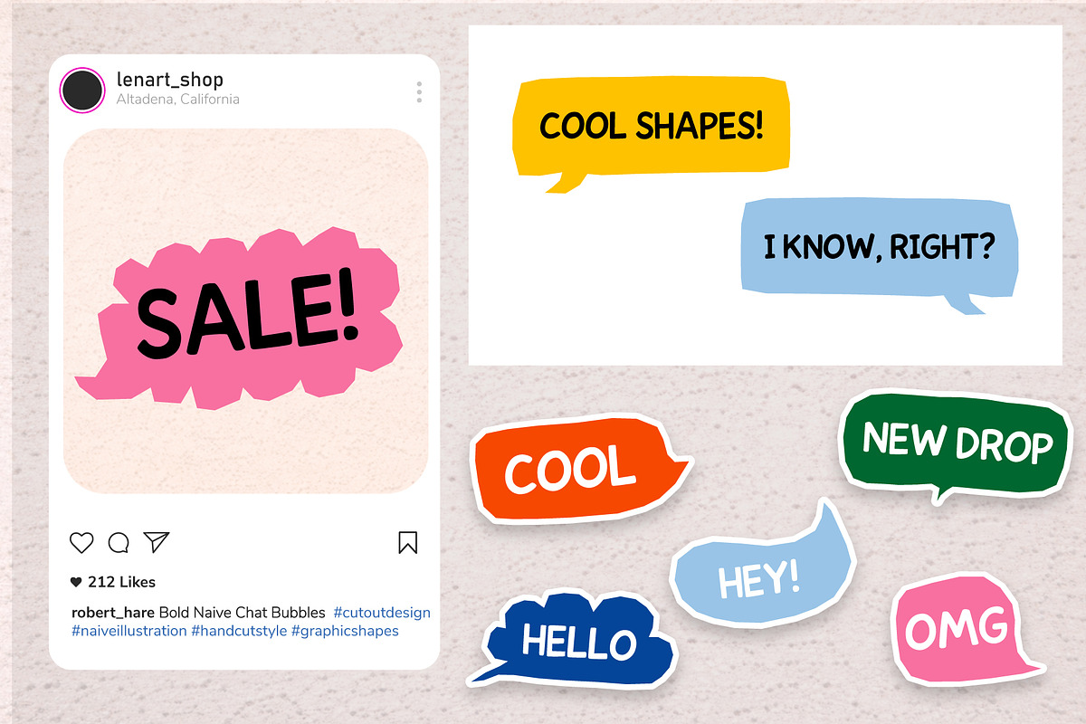 Abstract Speech Bubbles Cutout Shape, an Object Graphic by Le.nart (Photo 3 of 7)