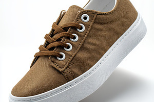 Stylish Brown Canvas Sneaker White S, a Beauty & Fashion Photo by Pixeness Studio