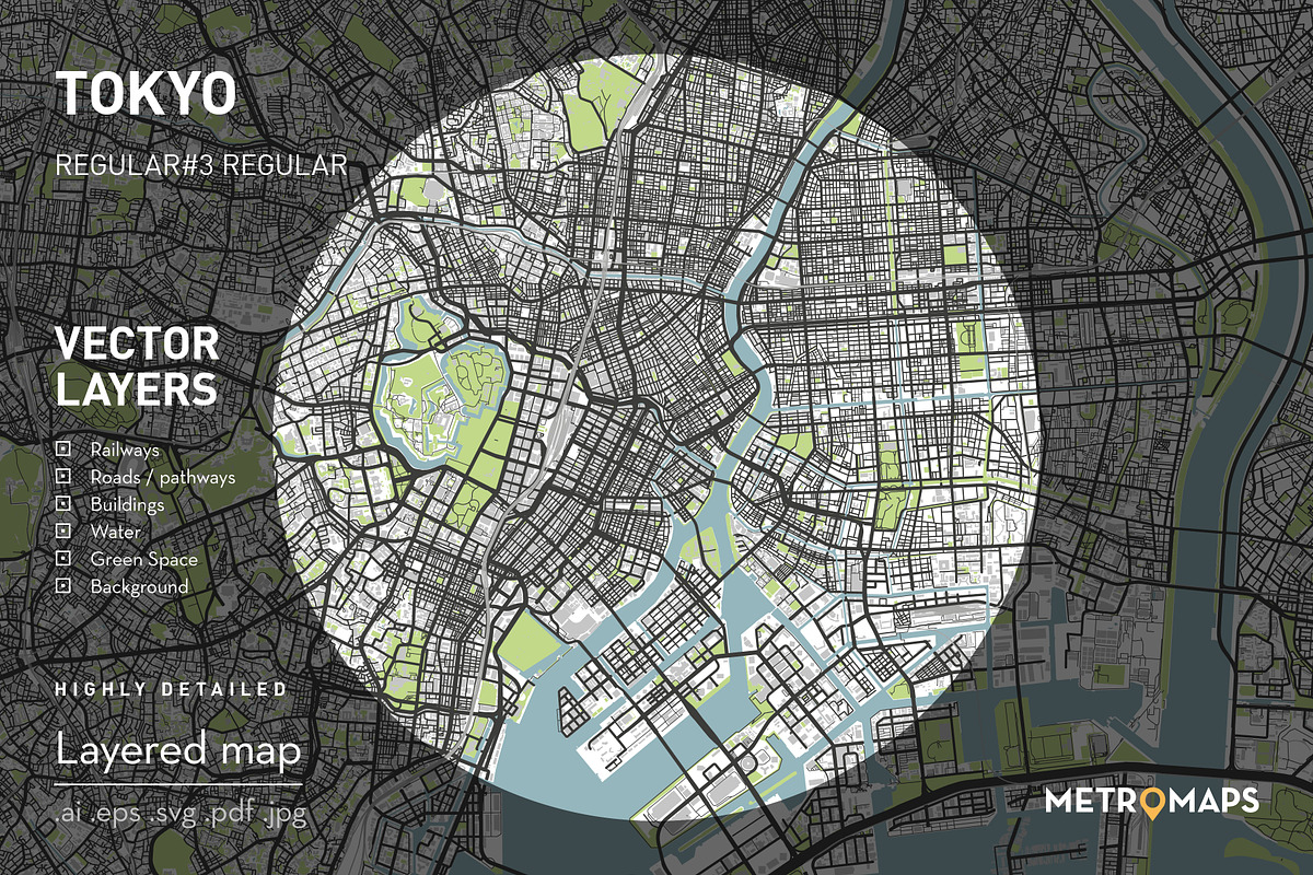 Tokyo Map – Regular / Regular, an Illustration by MetroMaps (Photo 1 of 3)