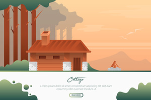 Cottage - Vector Landscape &Building