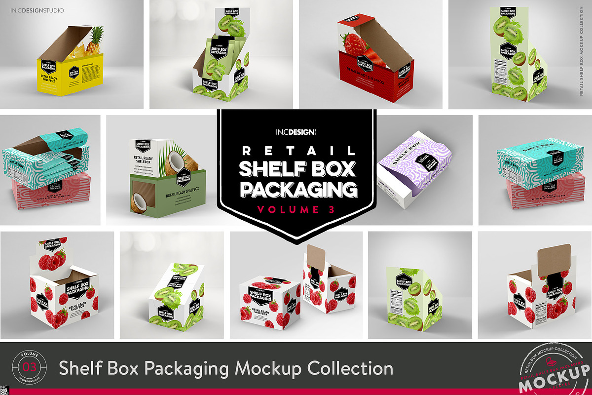 Retail Shelf Box Packaging MockUps3, a Packaging Mockup by INCDesign (Photo 1 of 6)