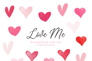 Heart Clip Art - Watercolor Hearts, an Illustration by Hello Muse Design