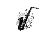 Saxophone Music Love Vector Bundle, an Illustration by Designs_River (Thumbnail 46 of 51)