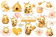 Honey Bee Clipart, an Animal Illustration by Villa 11 Estudio (Thumbnail 1 of 11)