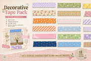 18 Decorative Tape Pack, an Object Graphic by Jiwstudio (Thumbnail 1 of 4)