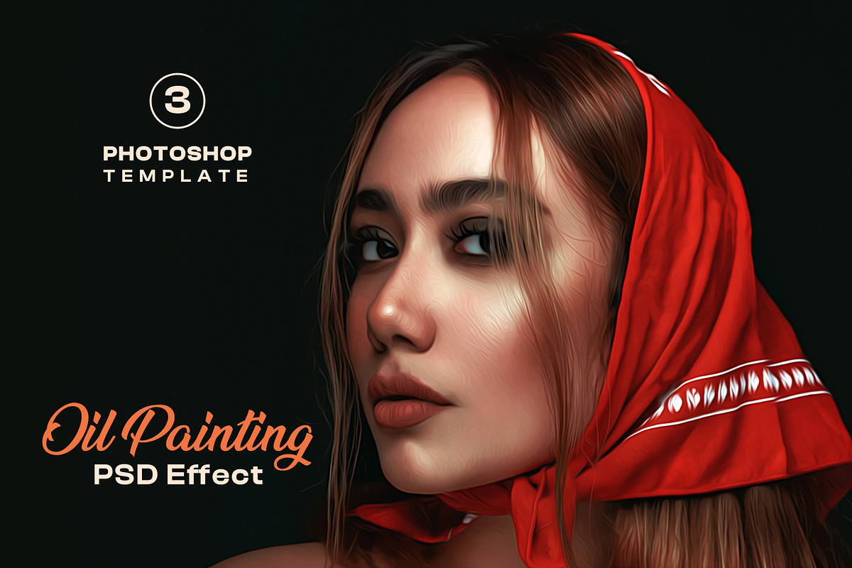 Oil painting photo effect, a Layer Style Add-On by Pixel Gallery (Photo 1 of 3)