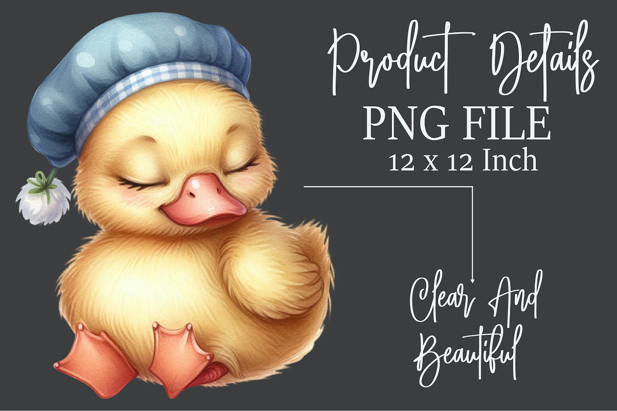 Watercolor Cute Little Ducks Clipart, an Illustration by Rose Art (Photo 6 of 7)