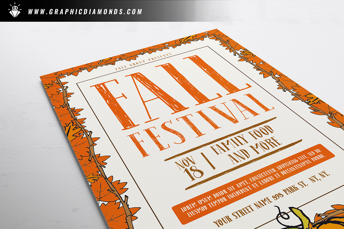 Fall Autumn Festival Flyer, a Flyer Template by GraphicDiamonds (Photo 4 of 6)