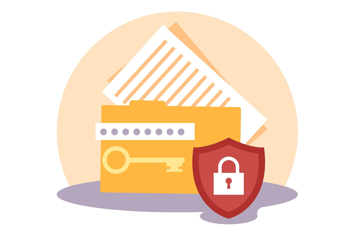 Personal folder with lock and key, a Finance Illustration by YummyBuum (Photo 2 of 3)
