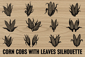 Harvest Corn Cob Black Vector, an Illustration by BIPLOB EXPERT