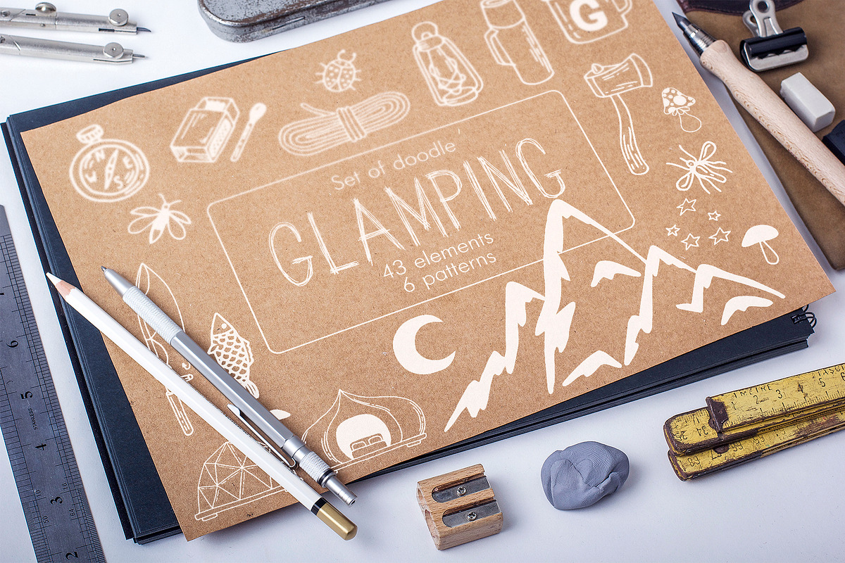 Set of doodle glamping elements, an Object Graphic by palllna (Photo 1 of 7)