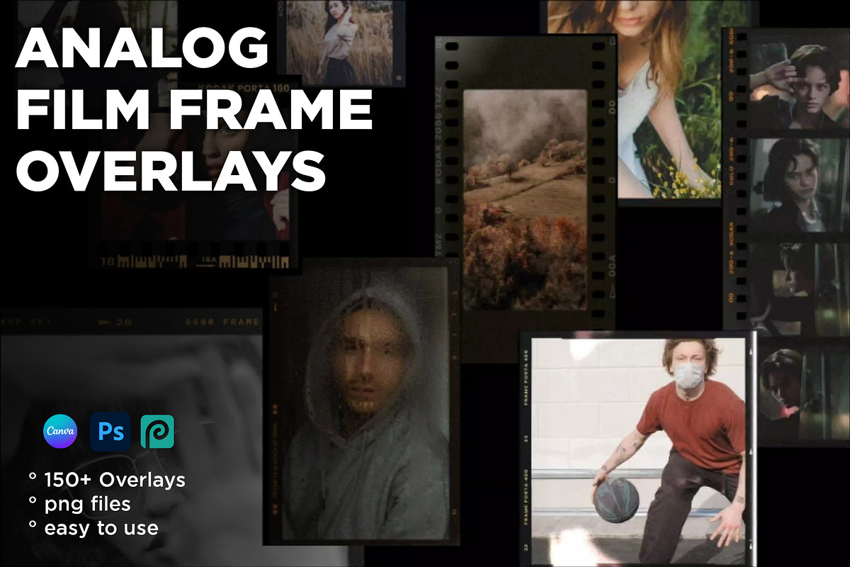 Analog film frame overlays, a Social Media Template by Presets store