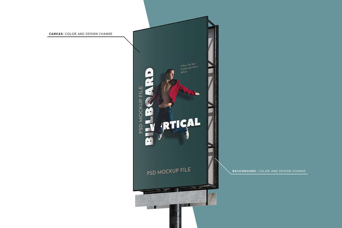 Outdoor Vertical Billboard Mockup, an Advertising Mockup by Se٧enStudio (Photo 2 of 6)