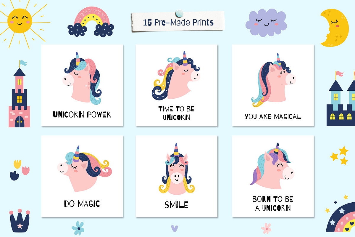 Unicorns Clipart Collection, an Animal Illustration by Gulnara Sabirova (Photo 15 of 20)