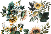 Sunflowers Flowers Clipart, a Seasonal Illustration by Tanya Kart (Thumbnail 2 of 5)