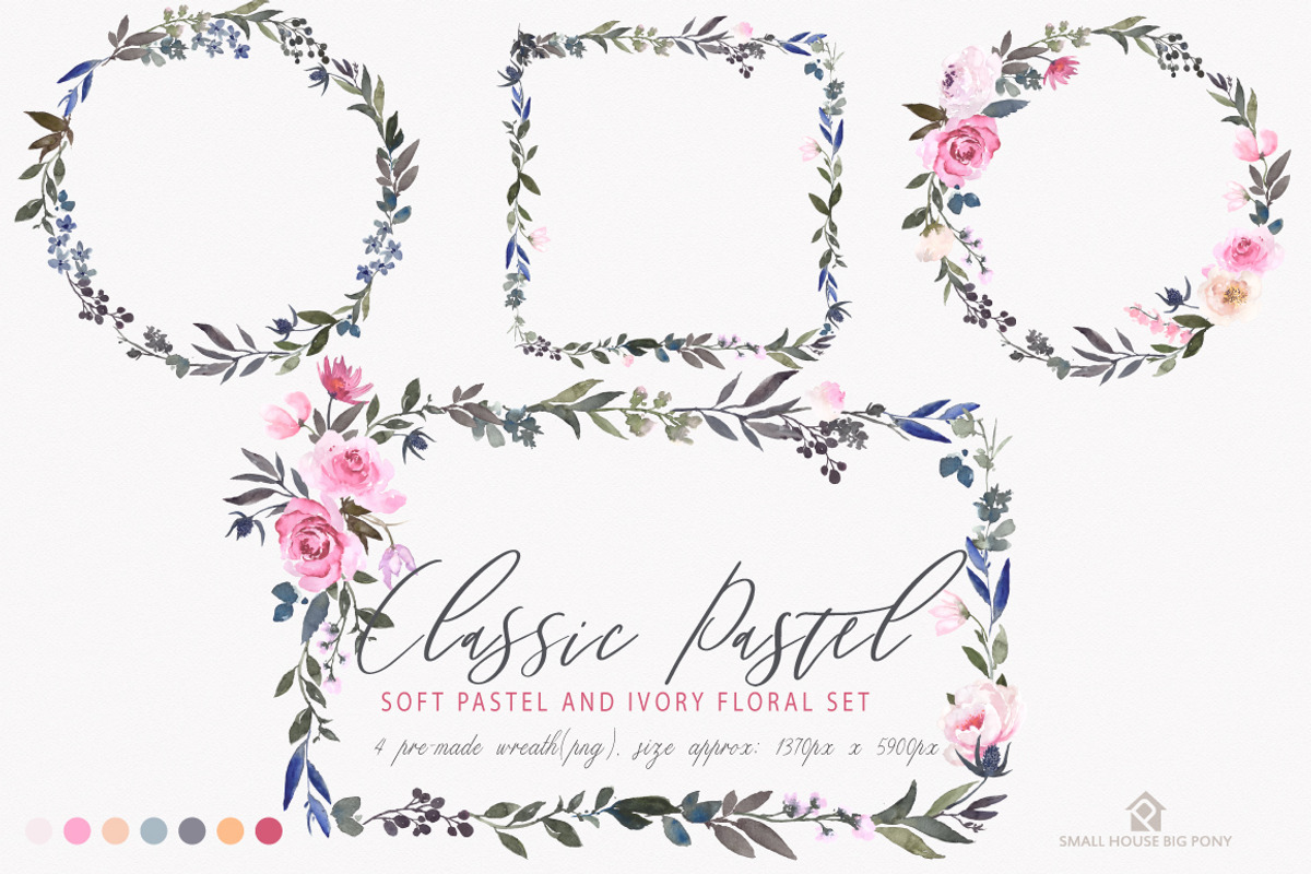 Watercolor Flowers: CLASSIC PASTEL, a Graphic by SmallHouseBigPony (Photo 14 of 18)