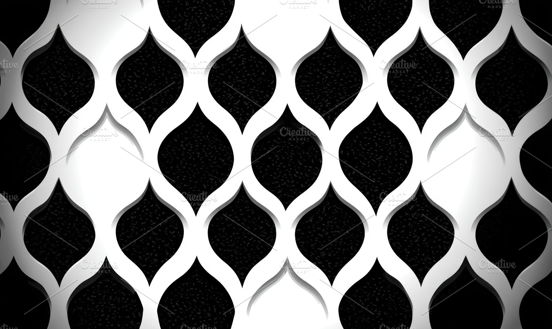 Black and white abstract geometric pattern with layered teardrop, an Abstract Photo by José Manuel Gelpi