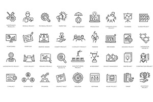 Startup Vector Line Icons Set, an Outline Icon by Tettygreen