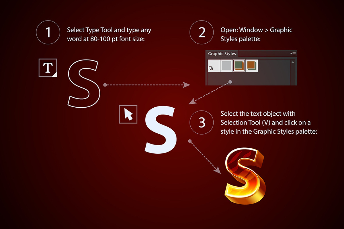 Fire - Adobe Illustrator Styles set, a Layer Style Add-On by popskraft
