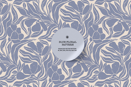 Blue Floral Wallpaper, a Wallpaper Graphic by Bloomart Studio