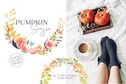 Watercolor Pumpkin Autumn Clipart, a Decorative Illustration by Catherine Wheel (Thumbnail 9 of 12)