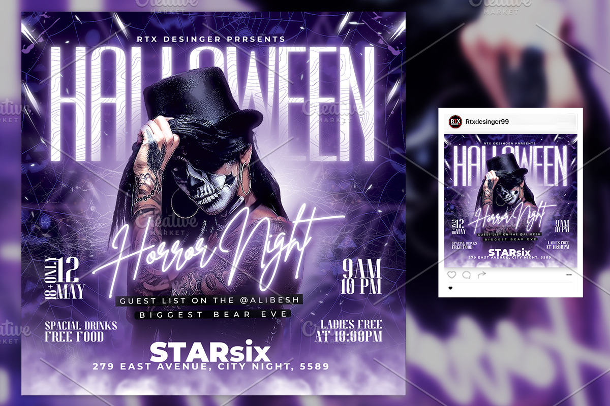 Halloween Party Flyer Template, a Flyer Template by RTXdesinger99 (Photo 2 of 3)