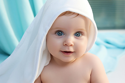 portrait of a cute baby with blue ey, a Photo by Iftikhar Alam