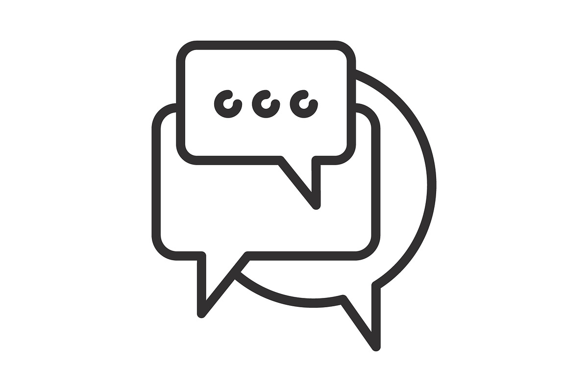 chat icon, speechbubble, an Outline Icon by 007NATALIIA