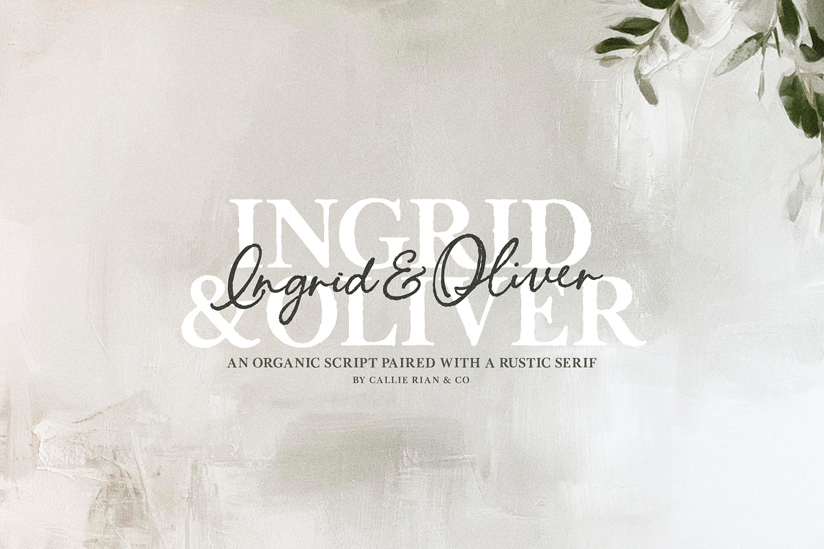 Ingrid & Oliver | Rustic Font Duo, a Handwritten Font by Callie Rian & Co. (Photo 1 of 16)