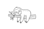 Cute Sloth Line Art Bundle, an Illustration by musafir_fashion (Thumbnail 23 of 51)