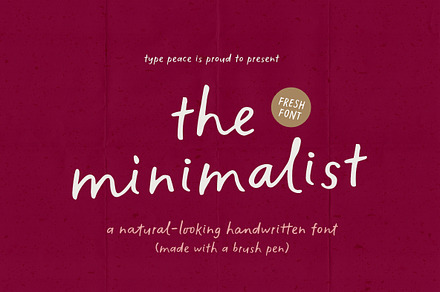 The Minimalist | Handwritten Font, a Handwritten Font by type peace