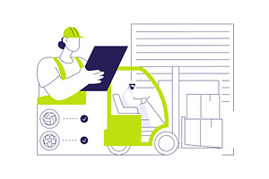 Unloading goods abstract concept, a Finance Illustration by Visual Generation