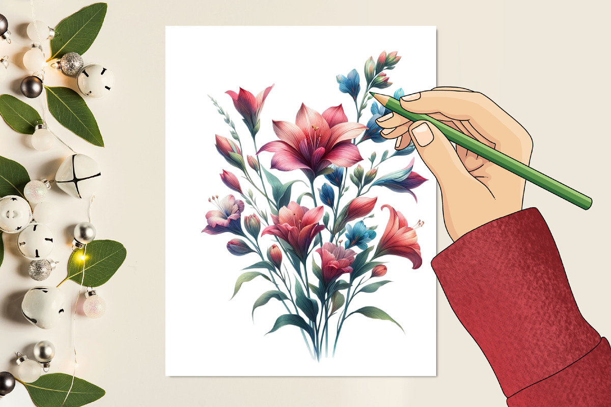 Abstract Flowers Sublimation Clipart, an Illustration by Designworld (Photo 4 of 5)