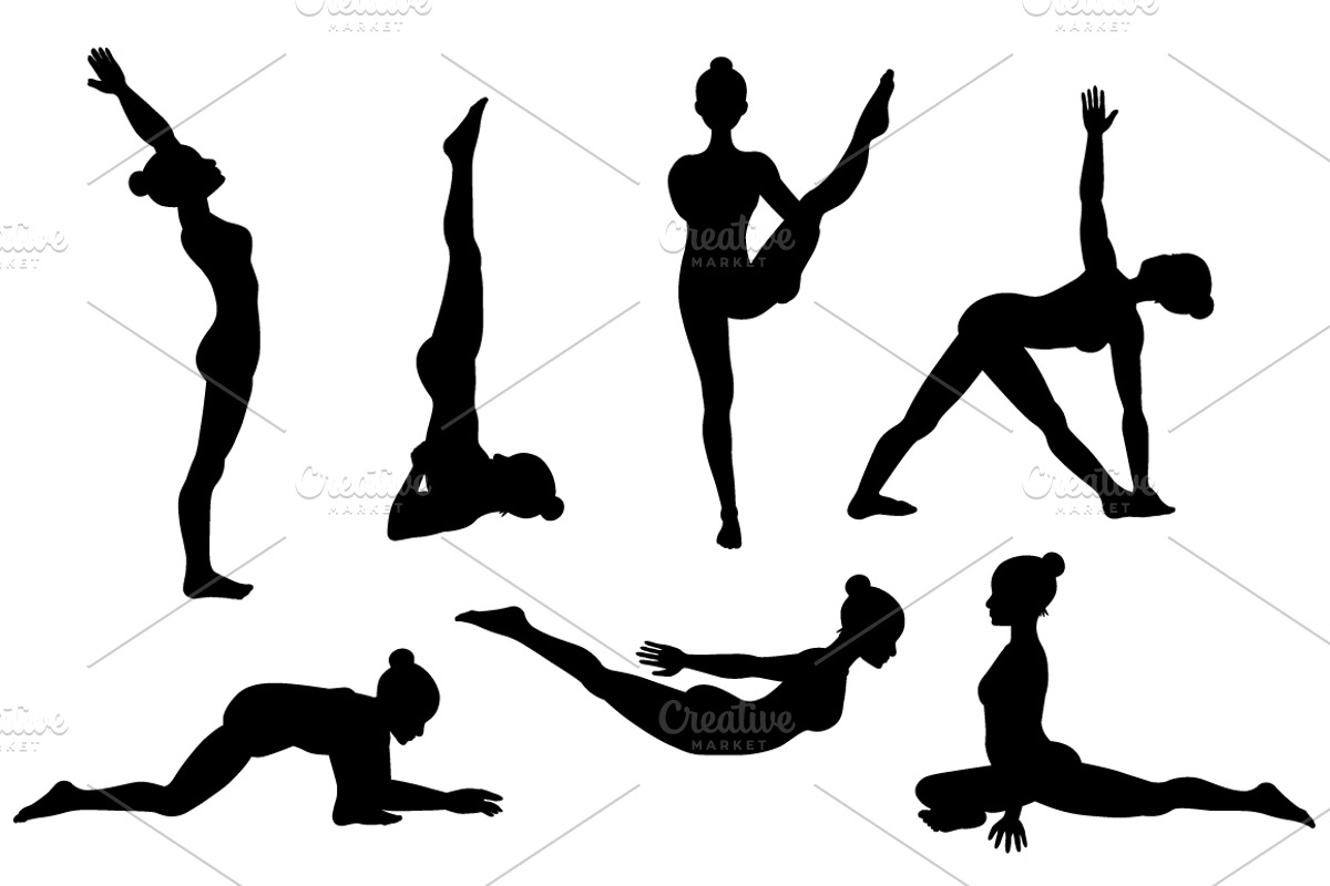 25 Yoga poses. Silhouettes. Part 3, a Healthcare Illustration by tamara.comotomka (Photo 2 of 3)